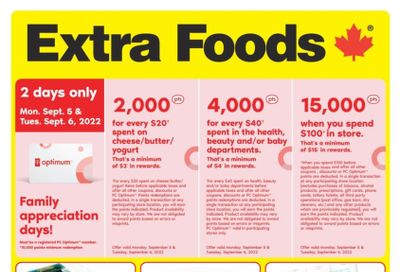 Extra Foods Flyer September 1 to 7