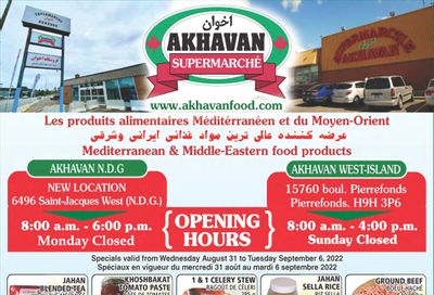 Akhavan Supermarche Flyer August 31 to September 6