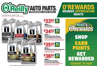 O'Reilly Auto Parts Weekly Ad Flyer Specials August 31 to September 27, 2022