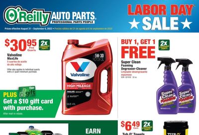O'Reilly Auto Parts Weekly Ad Flyer Specials August 31 to September 6, 2022