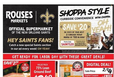 Rouses Markets (AL, LA, MS) Weekly Ad Flyer Specials August 31 to September 7, 2022