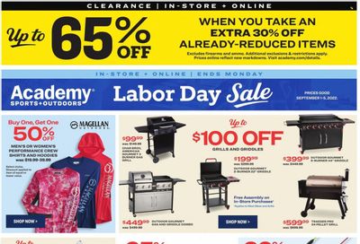 Academy Sports + Outdoors Weekly Ad Flyer Specials September 1 to September 5, 2022