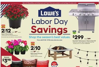 Lowe's Weekly Ad Flyer Specials September 1 to September 7, 2022