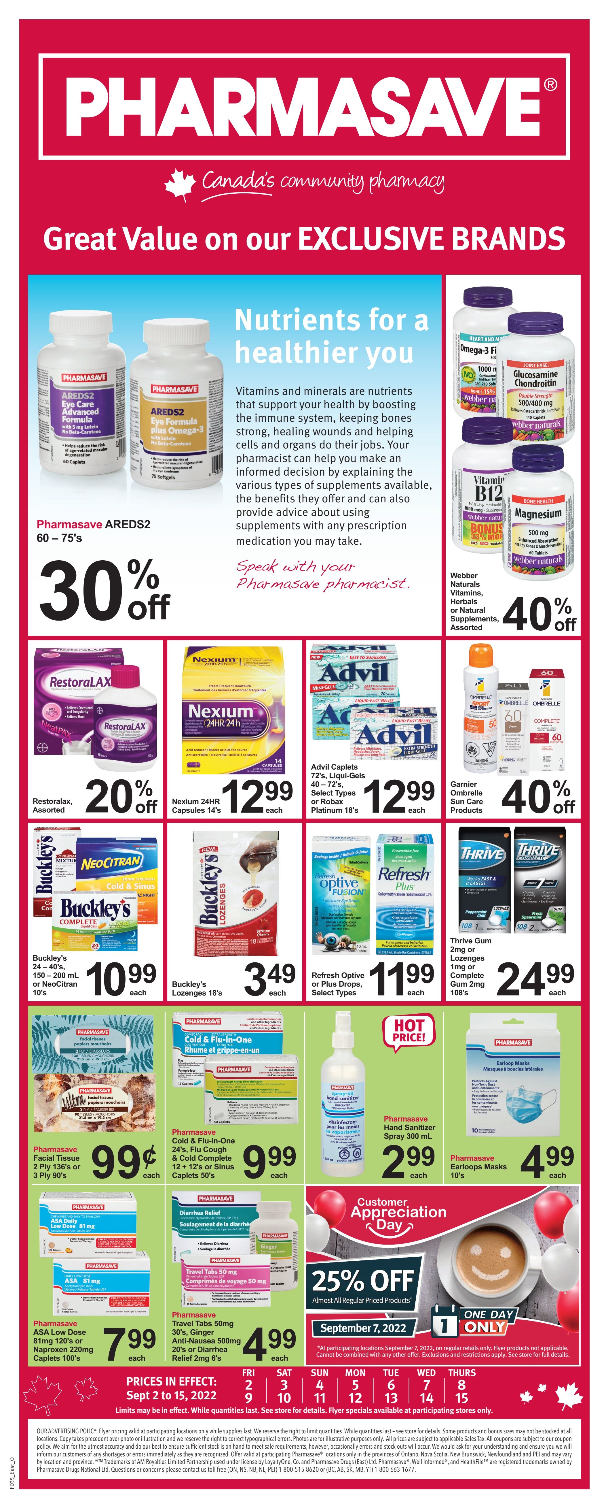 Pharmasave (ON) Flyer September 2 to 15