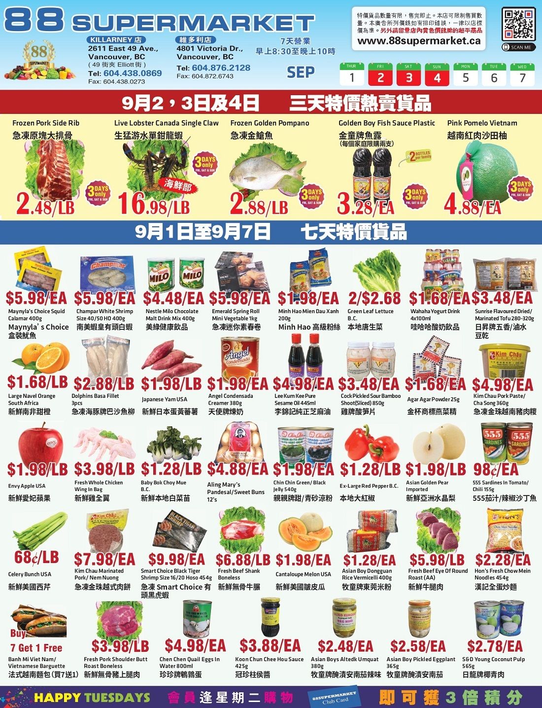 88 Supermarket Flyer September 1 to 7