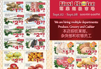 First Choice Supermarket Flyer September 2 to 8