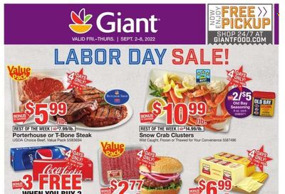 Giant Food (DE, MD, VA) Weekly Ad Flyer Specials September 2 to September 8, 2022