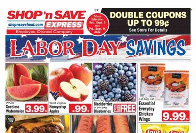 Shop ‘n Save Express (MD, PA, WV) Weekly Ad Flyer Specials September 3 to September 9, 2022