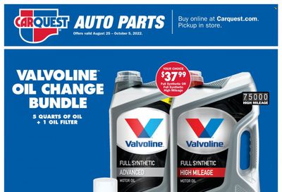 Carquest Weekly Ad Flyer Specials August 25 to October 5, 2022