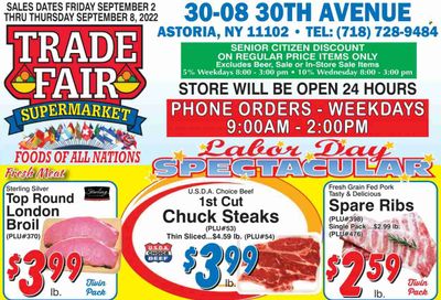 Trade Fair Supermarket (NY) Weekly Ad Flyer Specials September 2 to September 8, 2022