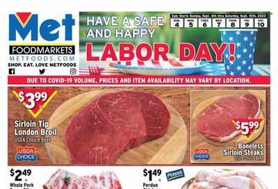Met Foodmarkets Weekly Ad Flyer Specials September 4 to September 10, 2022