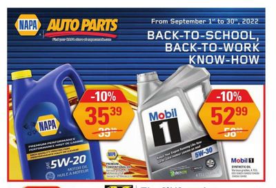 NAPA Auto Parts Flyer September 1 to 30