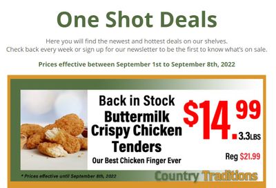 Country Traditions One-Shot Deals Flyer September 1 to 8