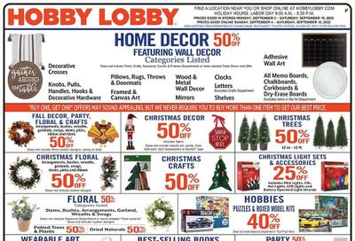 Hobby Lobby Weekly Ad Flyer Specials September 4 to September 10, 2022