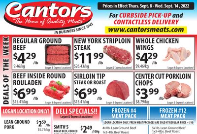 Cantor's Meats Flyer September 8 to 14