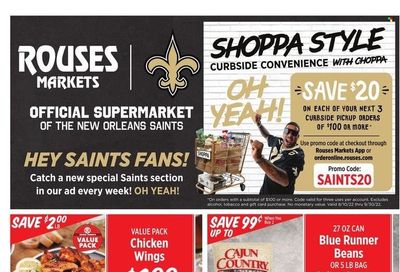 Rouses Markets (AL, LA, MS) Weekly Ad Flyer Specials September 7 to September 14, 2022