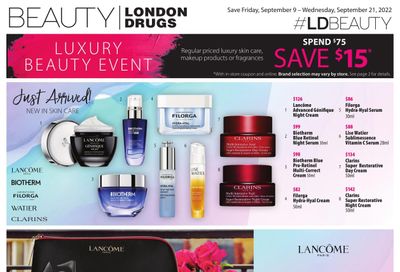 London Drugs Luxury Beauty Event Flyer September 9 to 21