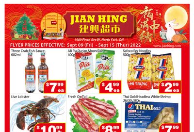 Jian Hing Supermarket (North York) Flyer September 9 to 15