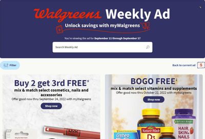 Walgreens Weekly Ad Flyer Specials September 11 to September 17, 2022