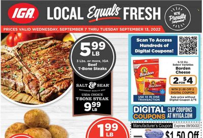 IGA (KY) Weekly Ad Flyer Specials September 7 to September 13, 2022