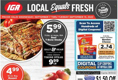 IGA (TN) Weekly Ad Flyer Specials September 7 to September 13, 2022