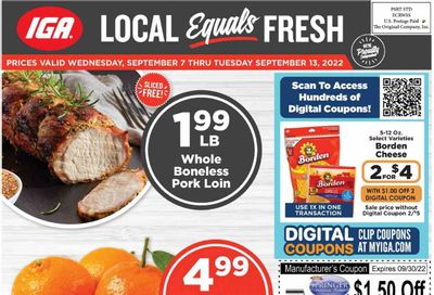 IGA (OH) Weekly Ad Flyer Specials September 7 to September 13, 2022