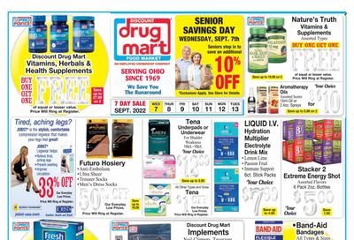 Discount Drug Mart (OH) Weekly Ad Flyer Specials September 7 to September 13, 2022