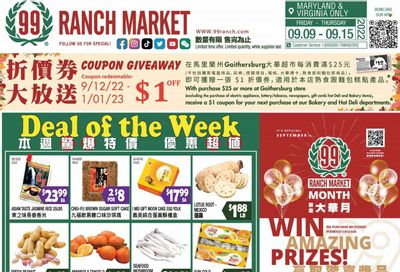 99 Ranch Market (10, MD) Weekly Ad Flyer Specials September 9 to September 15, 2022