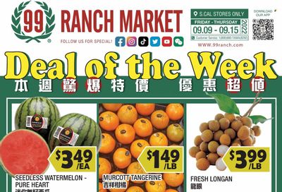 99 Ranch Market (40, CA) Weekly Ad Flyer Specials September 9 to September 15, 2022