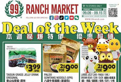 99 Ranch Market (TX) Weekly Ad Flyer Specials September 9 to September 15, 2022