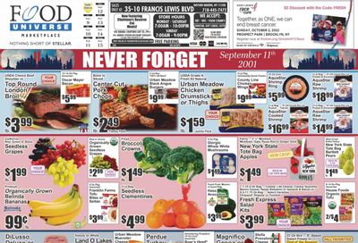 Food Universe (NY) Weekly Ad Flyer Specials September 9 to September 15, 2022