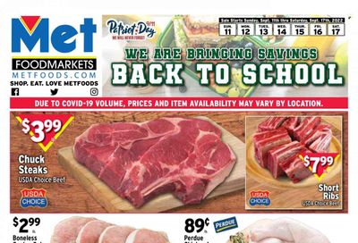 Met Foodmarkets Weekly Ad Flyer Specials September 11 to September 17, 2022