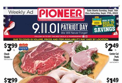 Pioneer Supermarkets (NJ, NY) Weekly Ad Flyer Specials September 11 to September 17, 2022