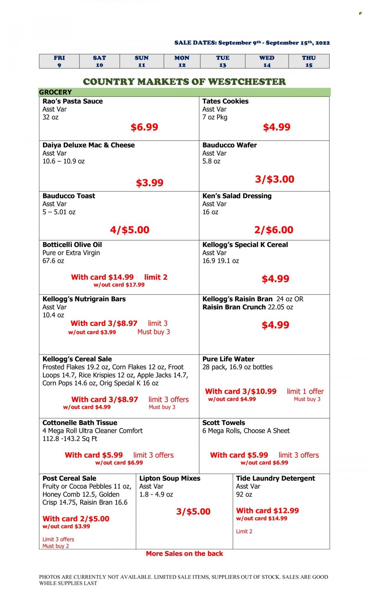Country Markets of Westchester (NY) Weekly Ad Flyer Specials September 9 to September 15, 2022