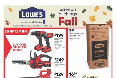 Lowe's (West) Flyer September 15 to 21