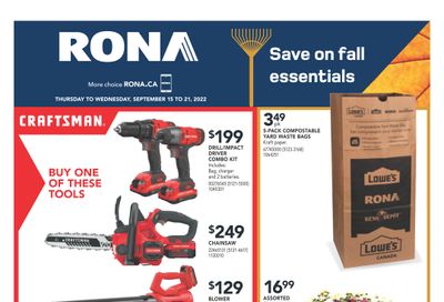 Rona (West) Flyer September 15 to 21