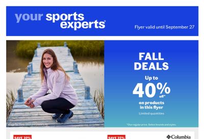 Sports Experts Flyer September 14 to 27