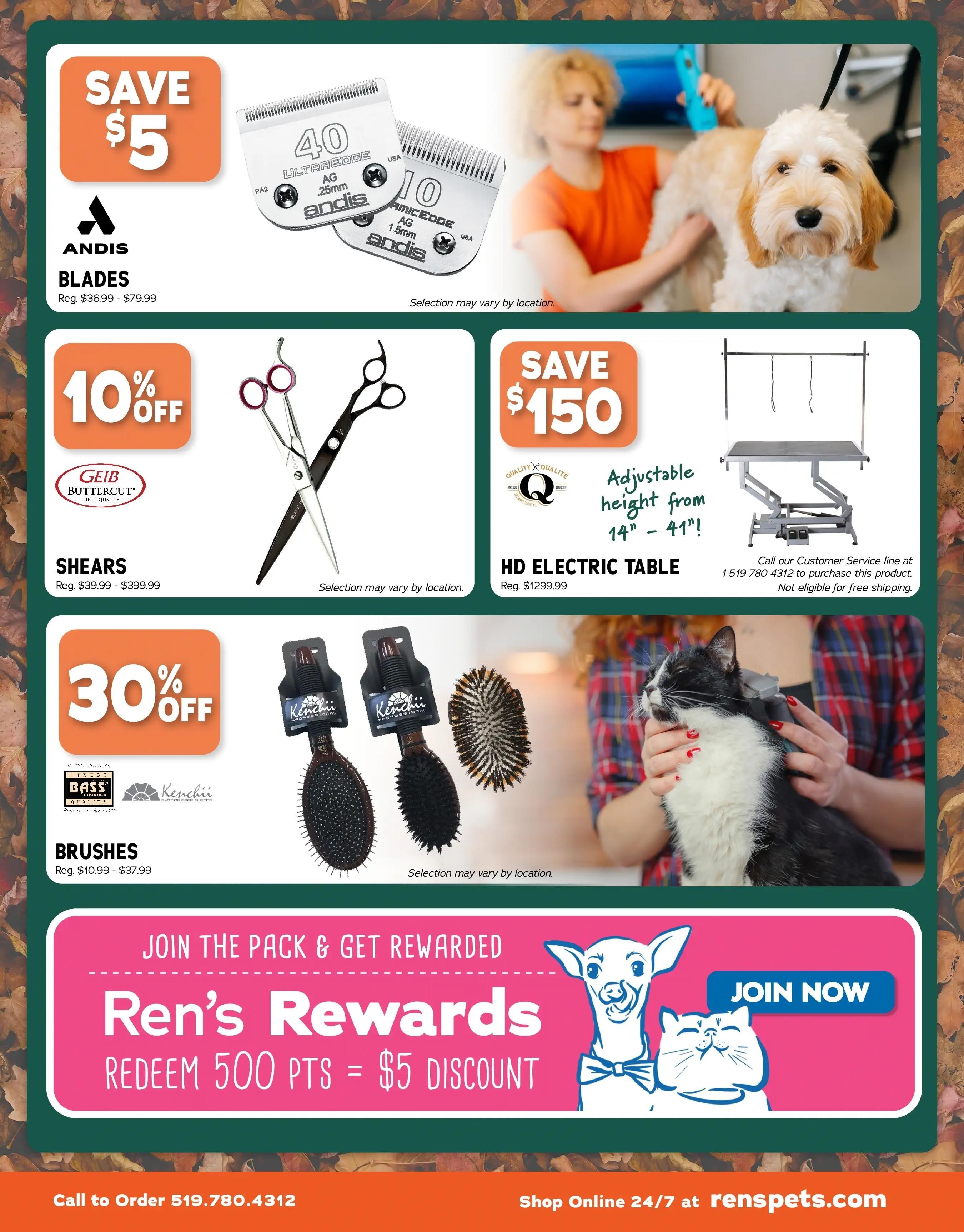 Ren's Pets Monthly Fall-ing for Groomers Sale Flyer September 12 to 25