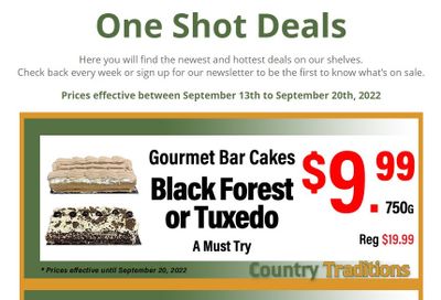 Country Traditions One-Shot Deals Flyer September 13 to 20