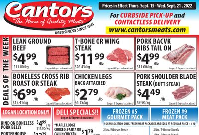 Cantor's Meats Flyer September 15 to 21