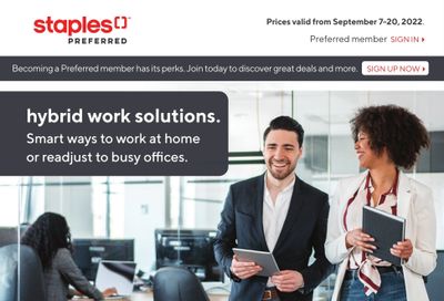 Staples Back to Business Flyer September 7 to 20