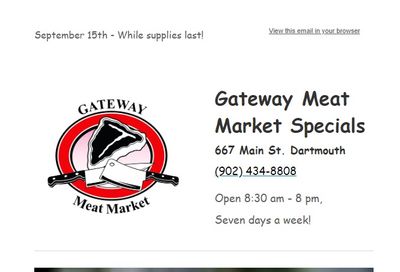 Gateway Meat Market Flyer September 15 to 21