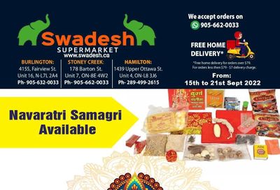 Swadesh Supermarket Flyer September 15 to 21