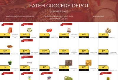 Fateh Grocery Depot Flyer September 15 to 21
