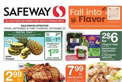 Safeway (MD, VA) Weekly Ad Flyer Specials September 16 to September 22, 2022