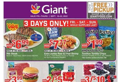 Giant Food (DE, MD, VA) Weekly Ad Flyer Specials September 16 to September 22, 2022
