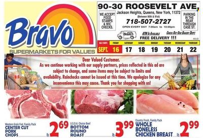 Bravo Supermarkets (CT, FL, MA, NJ, NY, PA) Weekly Ad Flyer Specials September 16 to September 22, 2022