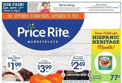 Price Rite (CT, MA, MD, NH, NJ, NY, PA, RI) Weekly Ad Flyer Specials September 16 to September 29, 2022