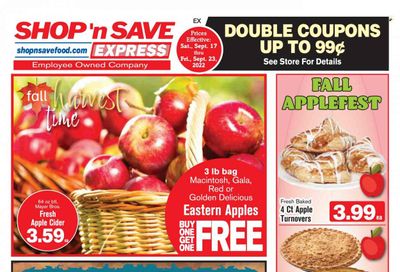 Shop ‘n Save Express (MD, PA, WV) Weekly Ad Flyer Specials September 17 to September 23, 2022