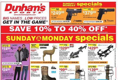 Dunham's Sports (MI) Weekly Ad Flyer Specials September 17 to September 22, 2022